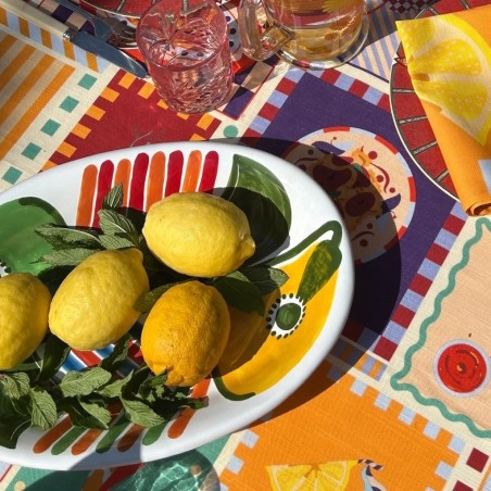 Filicudi hand-decorated ceramic serving plate
