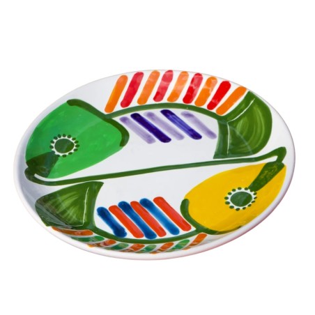 Handmade sicilian ceramic Oval plate Filicudi De Simone Pottery