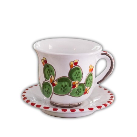Tazza da tè con piattino Folk Fichi d'India