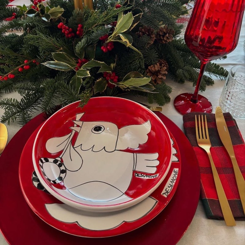 Round plate Mangiallegro PTCN christmas table