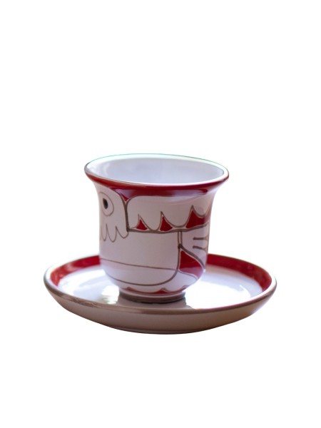 Sicilian handmade ceramic Tea cup with saucer TZ72CN