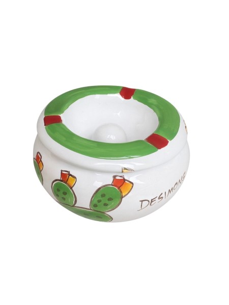 Sicilian Handmade ceramic Windproof Ashtray Folk Pricly Pear de simone pottery
