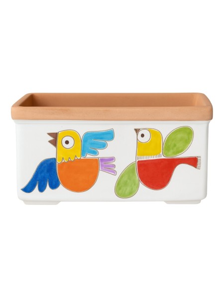 Ceramic planter Folk Birds de simone pottery