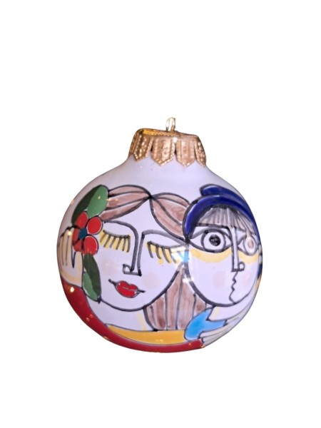 Palla di Natale Fidanzati Folk Ceramiche De Simone