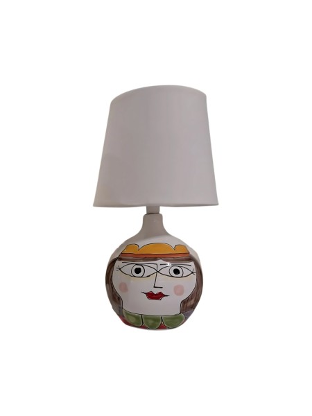 Handpainted lamp base Queen Ceramiche De Simone sicilian pottery
