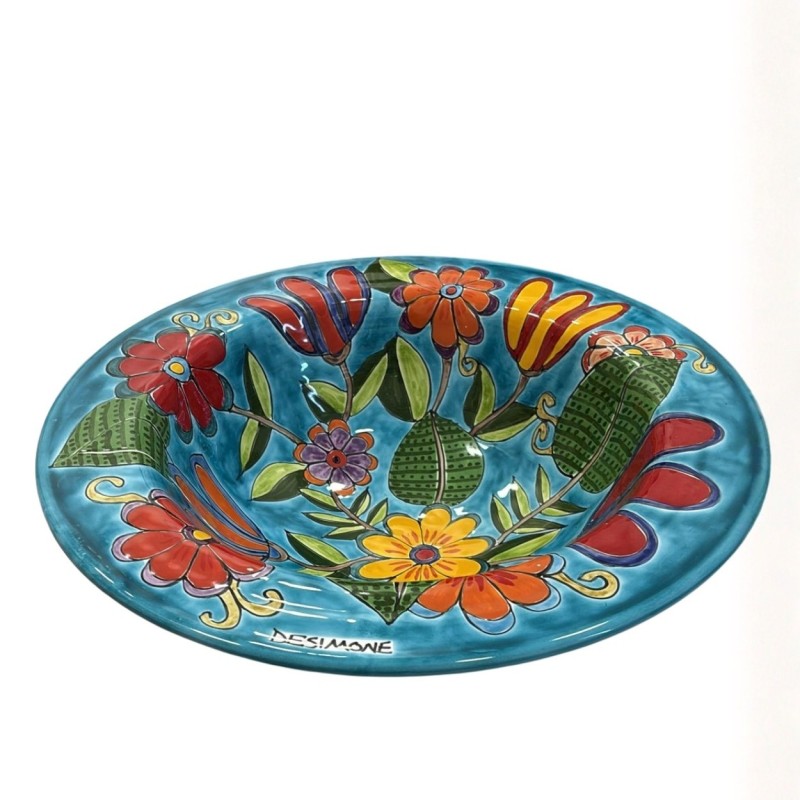 Piatto artigianale Cous Cous DS Floreale Ceramiche De Simone