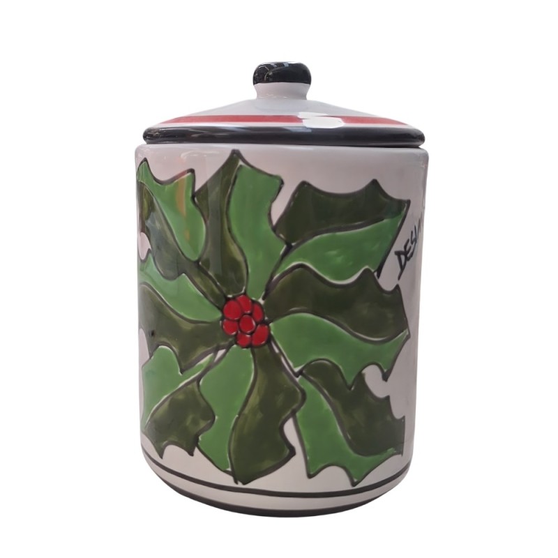 Handmade sicilian ceramic container with lid Holly de simone pottery