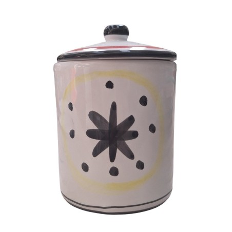 Contenitore con coperchio Agrifoglio dipinto a mano Ceramiche De Simone