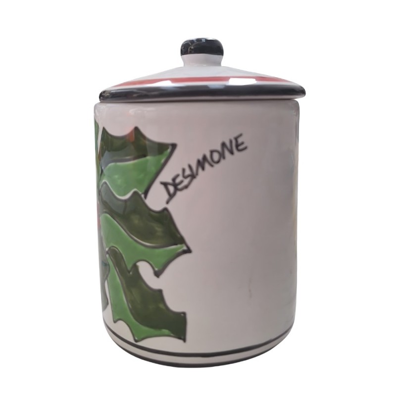 Contenitore spezie fatto a mano Agrifoglio ceramiche de simone