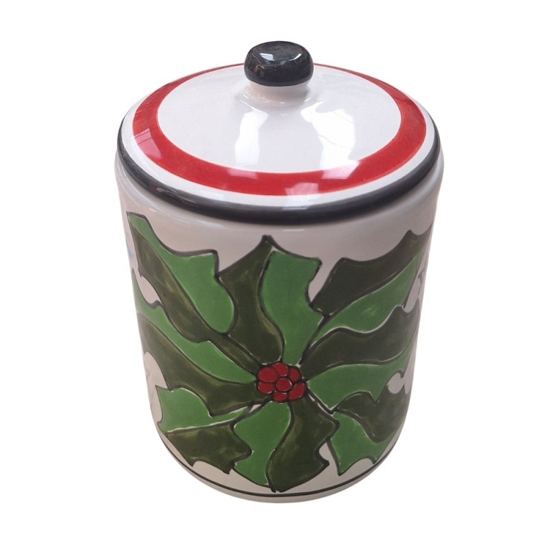 Contenitore con coperchio Agrifoglio Ceramiche De Simone