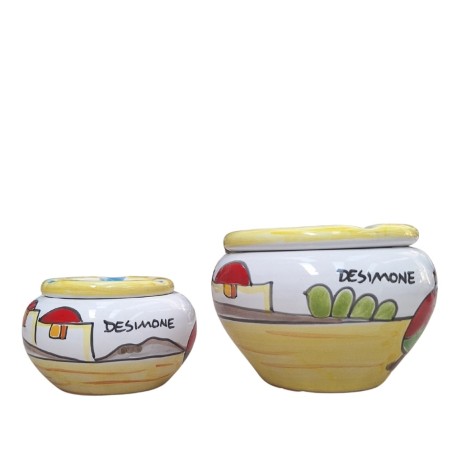 Handmade ceramic Windproof Ashtray Dammusi Elaborato de simone Sicilian pottery