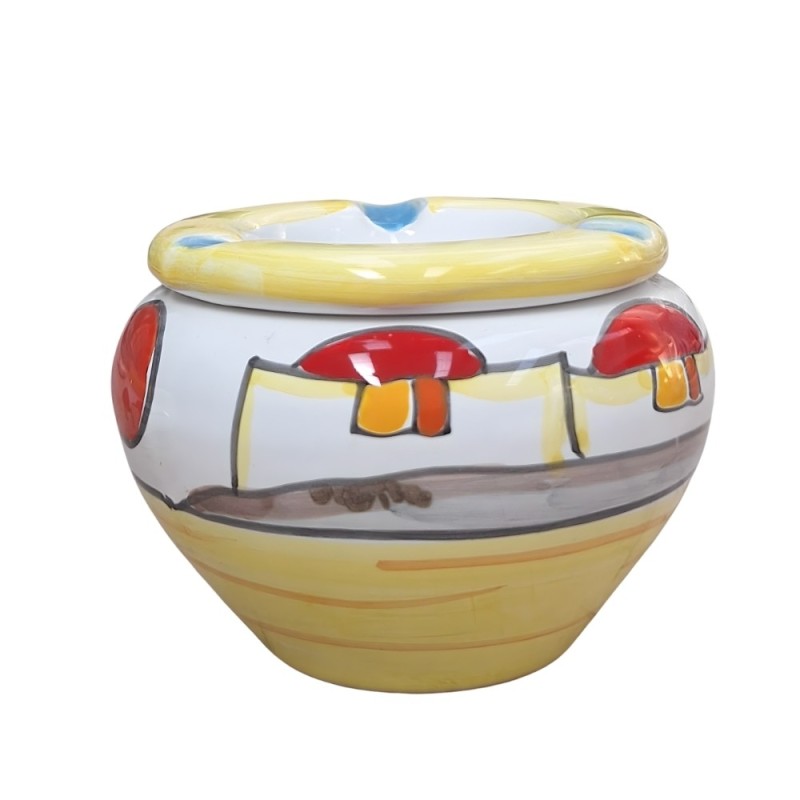 Sicilian Handmade ceramic Windproof Ashtray Dammusi Elaborato de simone pottery