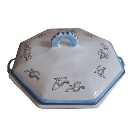Zuppiera artigianale con coperchio Dammusi Mangiallegro ceramiche de simone