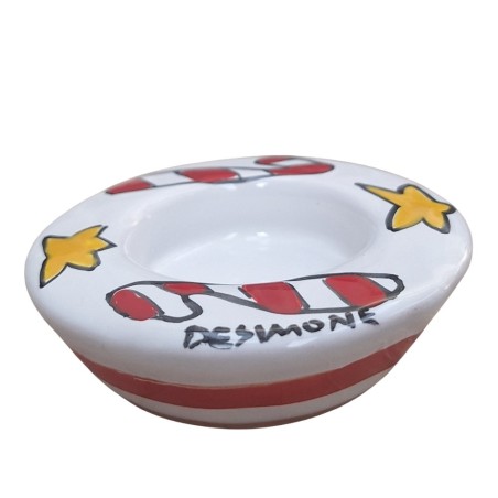 Handmade Round tealight candle holder Christmas Ceramiche De Simone