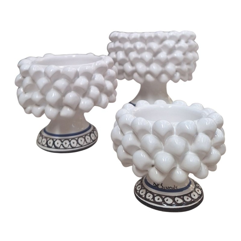 Cachepot pigna con piede bianco Ceramiche De Simone