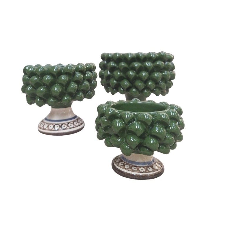 Cachepot pigna con piede verde Ceramiche De Simone