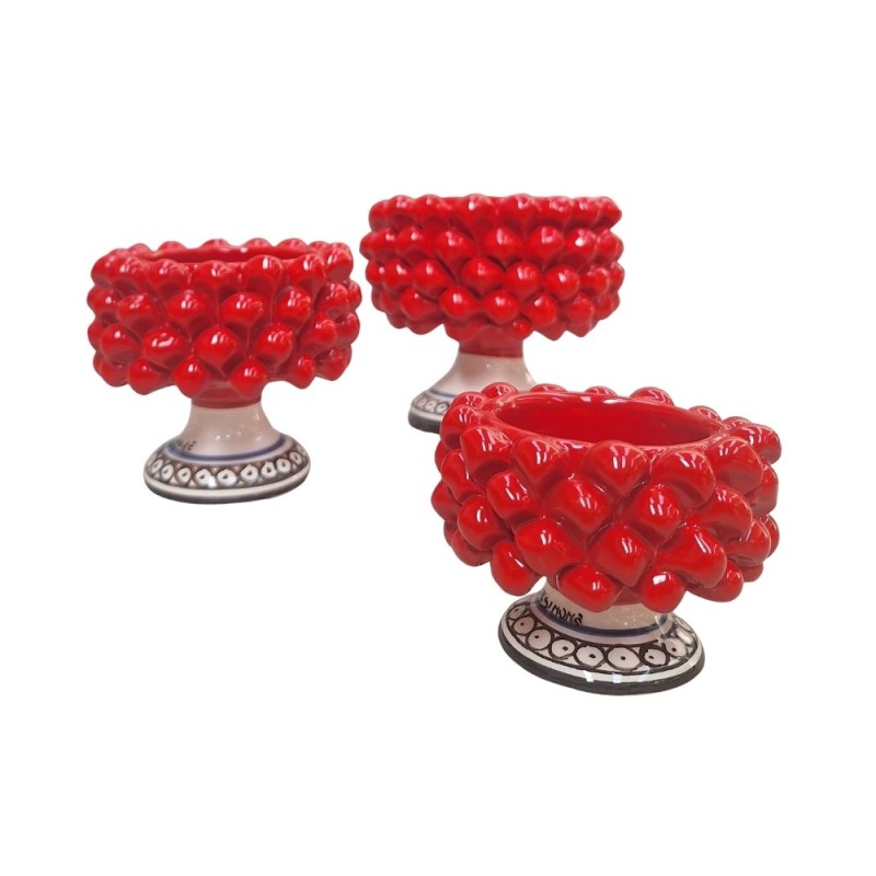 Cachepot pigna con piede rosso Ceramiche De Simone
