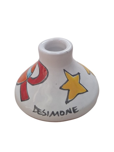 Round long candle holder Christmas Ceramiche De Simone