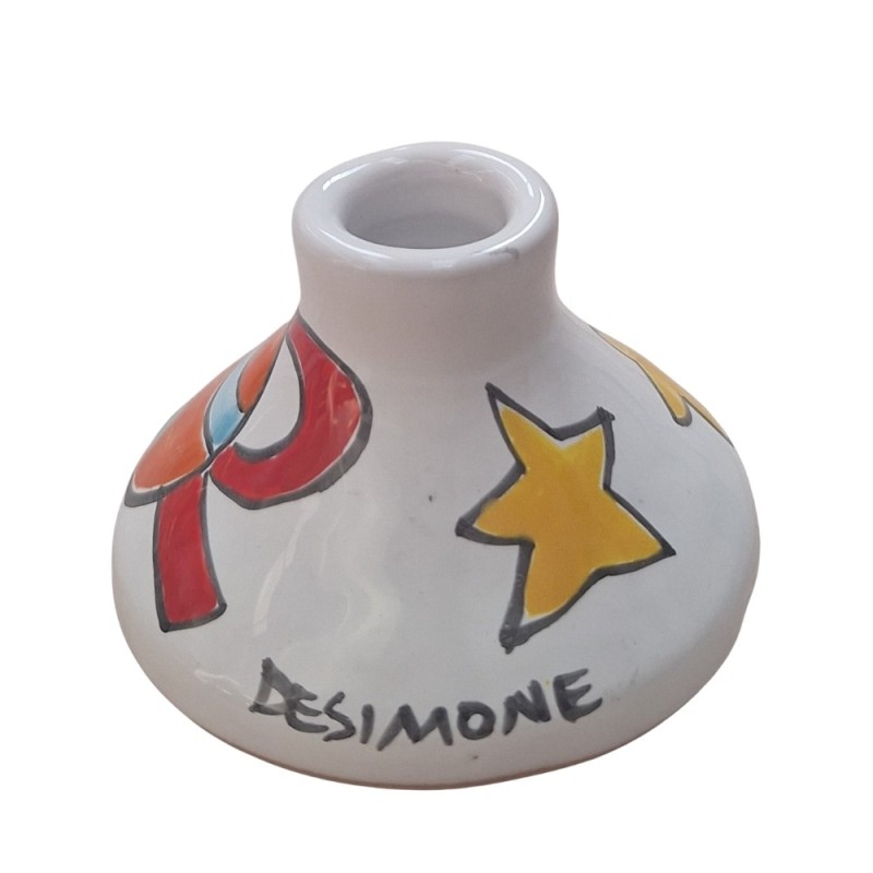 Round long candle holder Christmas Ceramiche De Simone