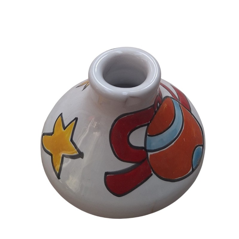Handmade sicilian ceramic long candle holder Christmas Ceramiche De Simone Pottery