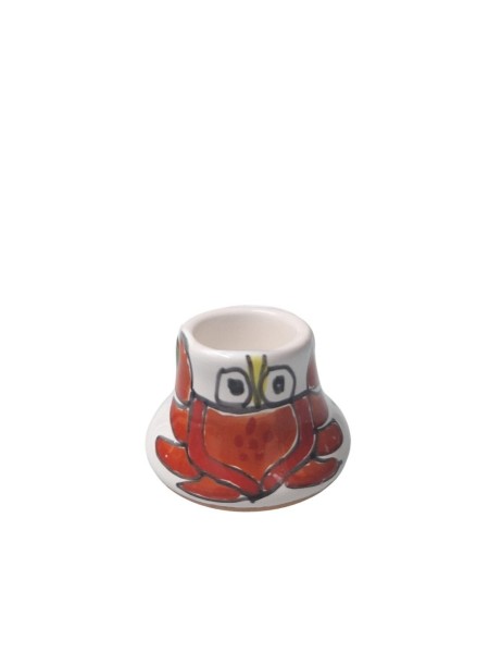 Porta candela lunga tondo Folk Granchio Ceramiche De Simone