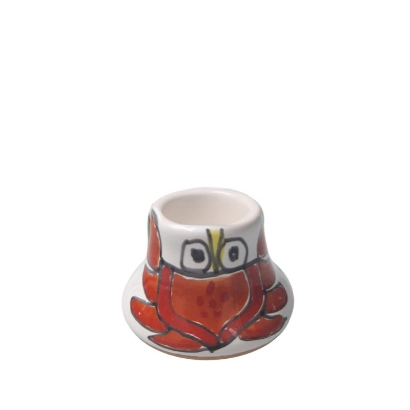 Porta candela lunga tondo Folk Granchio Ceramiche De Simone