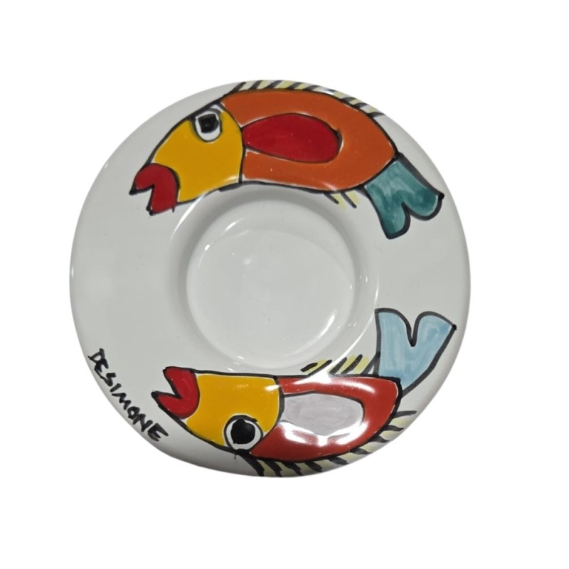 Round tealight candle holder Fish Ceramiche De Simone