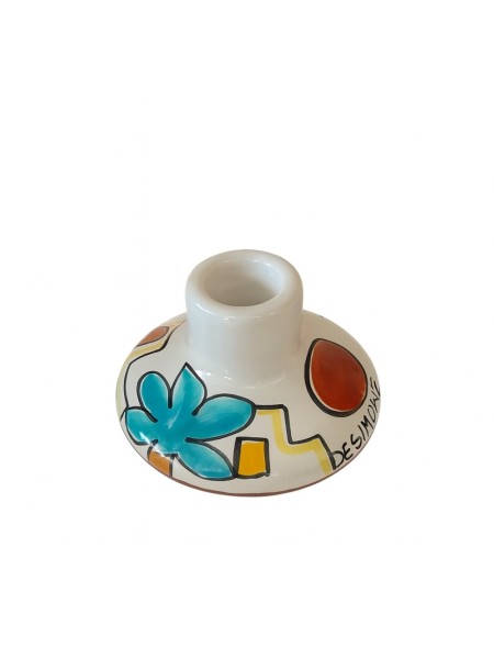 Porta candela lunga tondo Dammusi Ceramiche De Simone