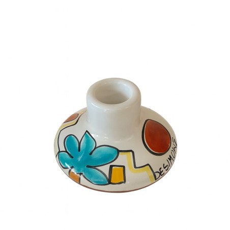 Handmade long candle holder Dammusi Ceramiche De Simone