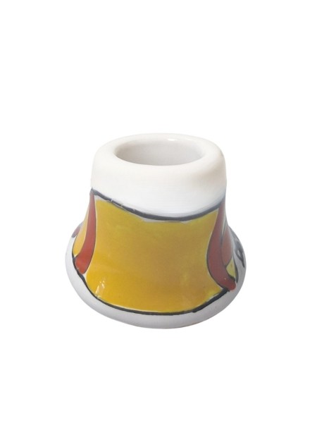 Porta candela piccolo tondo Folk Campanella Ceramiche De Simone