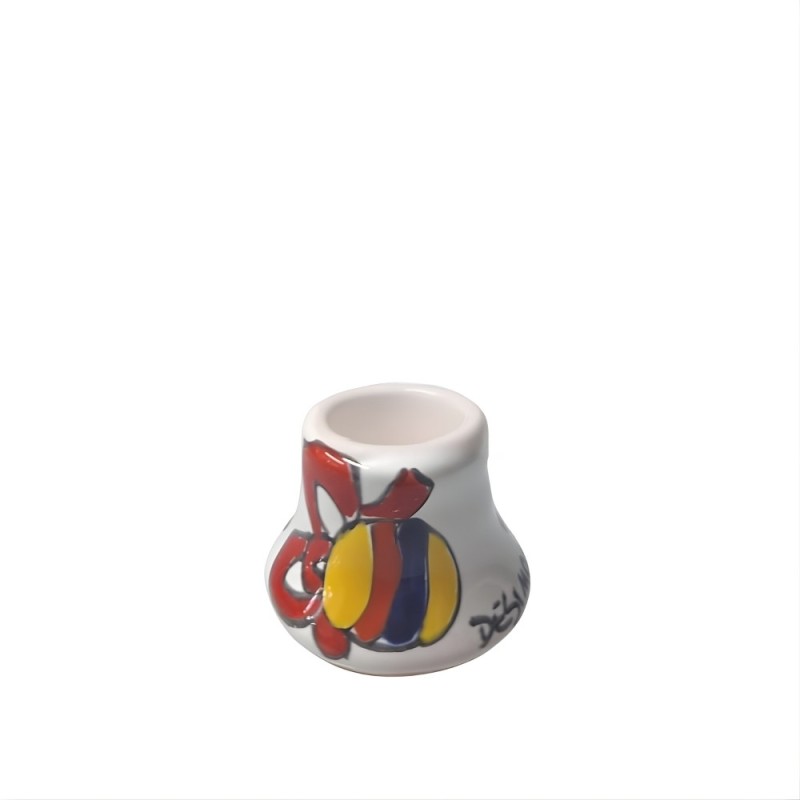 Porta candela lunga piccolo Folk Palle di Natale Ceramiche De Simone