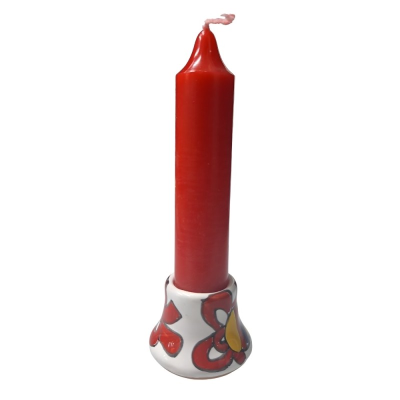 Handmade sicilian ceramic Small candle holder Folk Christmas balls De Simone Pottery