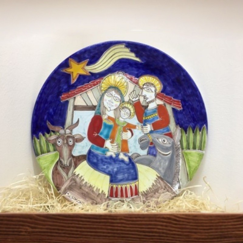 Piatto ceramiche de simone natale presepe DS Natività PT30DS