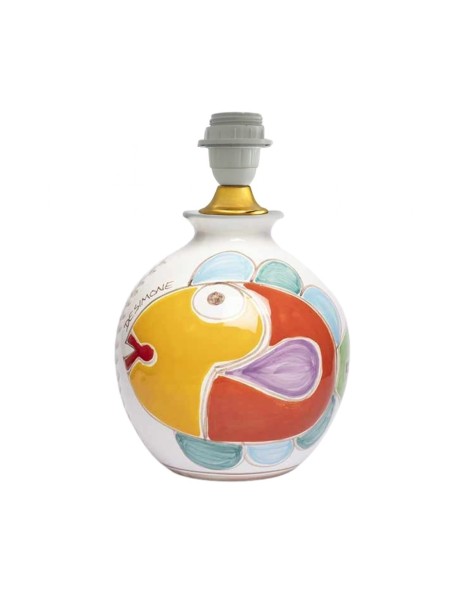Base per lampada dipinta a mano Pesce Ceramiche siciliane De Simone