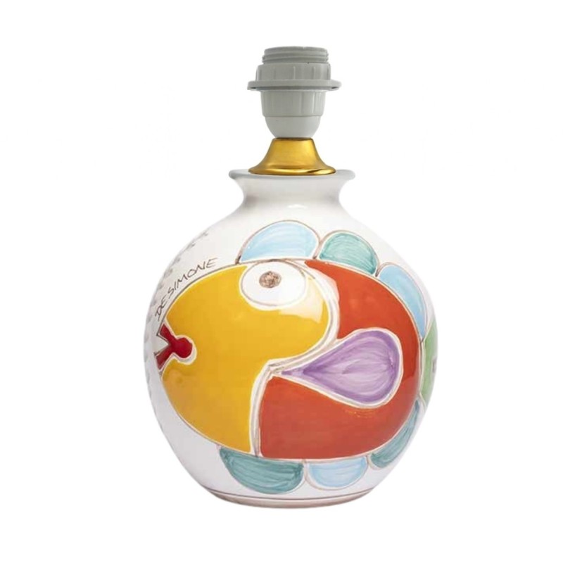 Base per lampada dipinta a mano Pesce Ceramiche siciliane De Simone