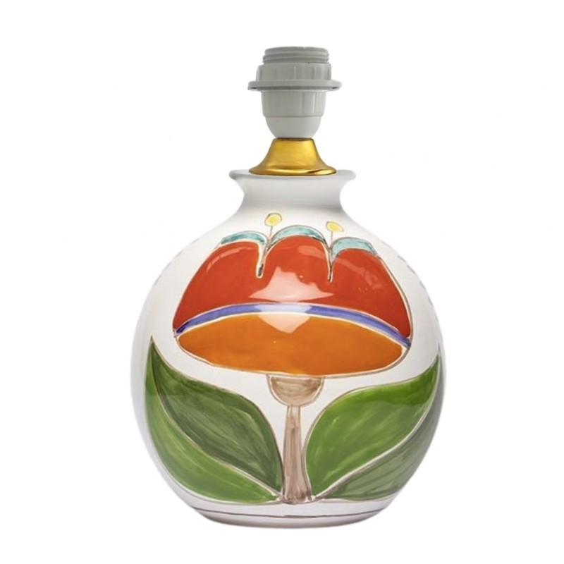 Handpainted lamp base Tulip Ceramiche De Simone sicilian pottery