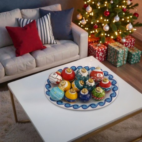 Palle di natale artigianali dipinte a mano ceramiche siciliane de simone