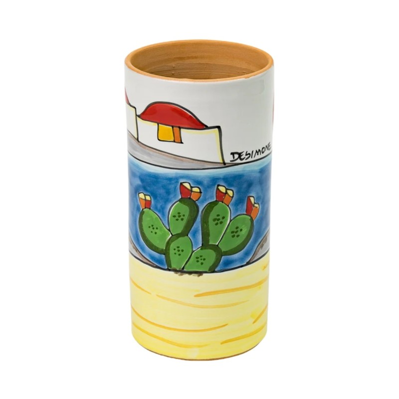 Wine or utensil holder Dammusi Elaborato De Simone sicilian Pottery