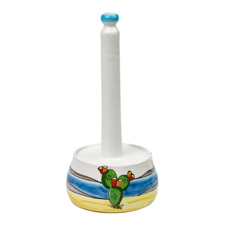 Kitchen roll holder Dammusi Elaborato De Simone Sicilian handmade Pottery