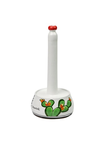 Handmade sicilian ceramic Kitchen roll holder Prickly Pears De Simone Pottery
