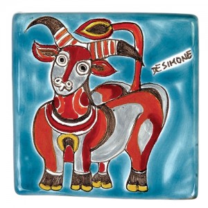 Tozzetto segno zodiacale Toro ceramiche de simone