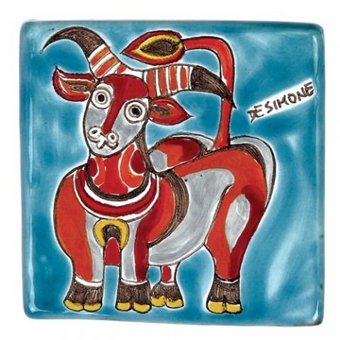 Tozzetto segno zodiacale Toro ceramiche de simone