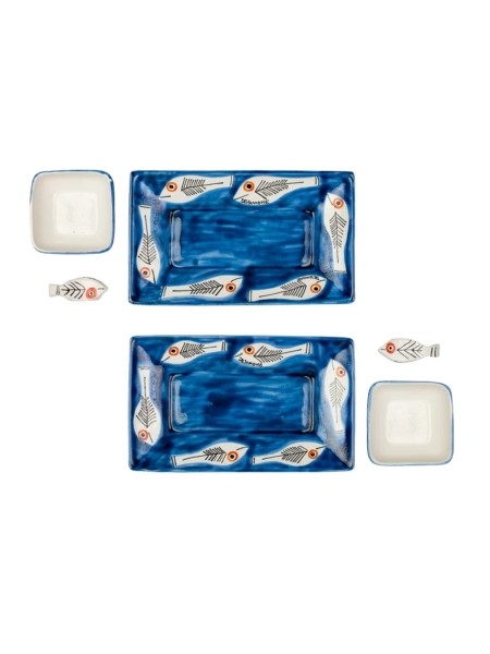 Handmade ceramic sicilian Sushi set Itaca De Simone Pottery