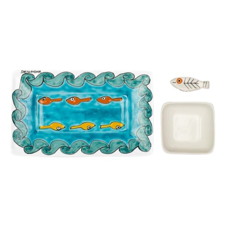 Handmade ceramic sicilian Sushi set Gadir De Simone Pottery