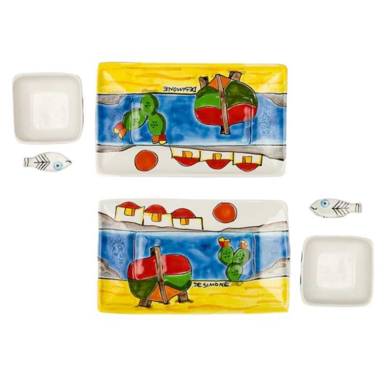Set sushi ceramica artigianale siciliane De Simone Dammusi Elaborato