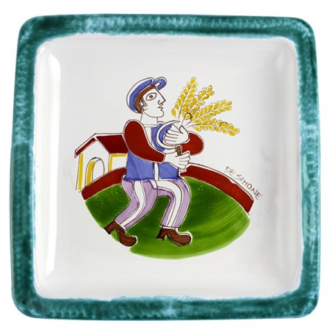 Square Plate Folk PQFK-7 Grain Harvest