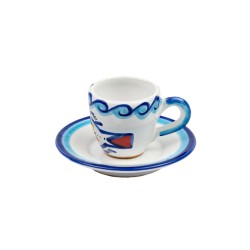 Tazzina da caffè Piattino Levante ceramiche artigianali siciliane de simone Mangiallegro TZZ56LE