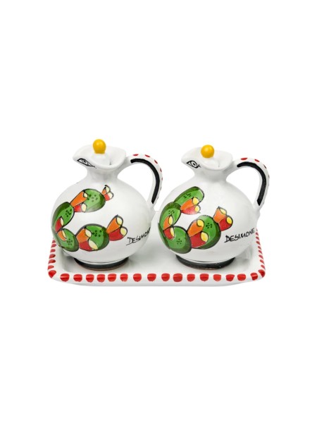 Set olio e aceto Fichi d'India Ceramiche De Simone