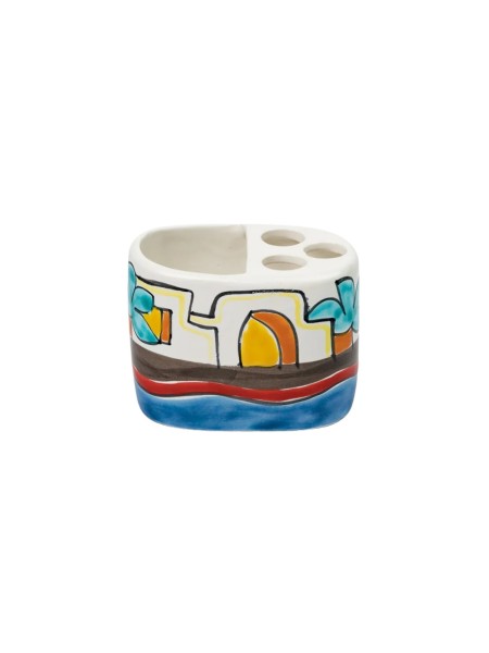 Portaspazzolini artigianale ceramiche siciliane de simone Dammusi