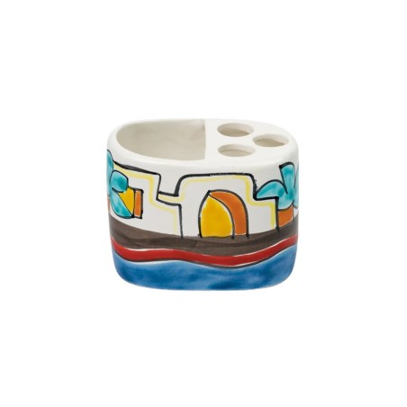 Handmade ceramic sicilian Toothbrush Holder de simone pottery Dammusi